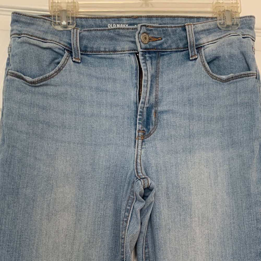 Old Navy Women's High Rise Super Skinny Light Wash Jeans Raw Hem Size 6